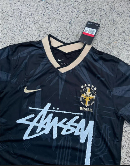 STÜSSY X “BRAZIL” JERSEY - BLACK (World Cup Edition)